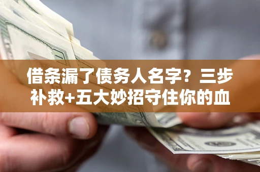 济南借条漏了债务人名字？三步补救+五大妙招守住你的血汗钱