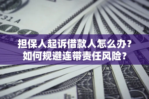 济南担保人起诉借款人怎么办？如何规避连带责任风险？